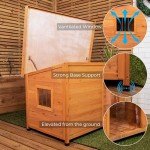 Large Weatherproof Wooden Dog House - Indoor/Outdoor