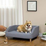 Cozy Grey Dog Sofa Bed with Washable Cover