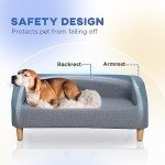 Cozy Grey Dog Sofa Bed with Washable Cover