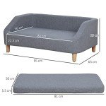 Cozy Grey Dog Sofa Bed with Washable Cover