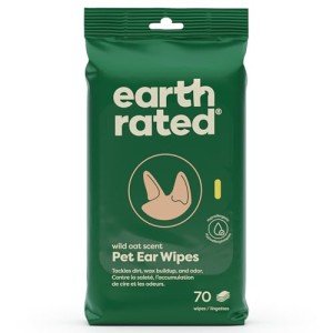 Earth Rated Hypoallergenic Pet Ear Wipes, 70 Count