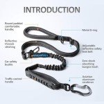 Bungee Dog Leash with Traffic Handle and Seat Belt