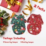 SUPJADE 2-Pack Christmas Dog Sweaters for Winter
