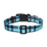 Suredoo Adjustable Soft Nylon Dog Collar - Blue Plaid