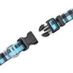 Suredoo Adjustable Soft Nylon Dog Collar - Blue Plaid