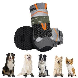 Waterproof Dog Boots with Adjustable Straps – 2pcs