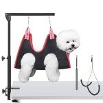 Adjustable Dog Grooming Arm with Clamp & Holders