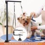 Adjustable Dog Grooming Arm with Clamp & Holders