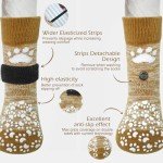 Anti-Slip Dog Socks for Hardwood Floors - Khaki