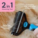 MalsiPree 2-in-1 Dog Grooming Brush for Shedding