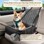 Cozy Black Dog Car Booster Seat with Leash
