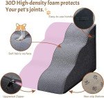 Trhillsbrad 3-Step Foam Dog Stairs for Beds