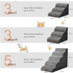 Trhillsbrad 3-Step Foam Dog Stairs for Beds