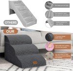 Trhillsbrad 3-Step Foam Dog Stairs for Beds