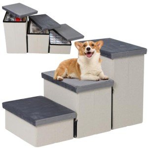 Foldable Non-Slip Dog Stairs with Storage