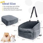 Small Dog Car Seat with Safety Leash and Pockets