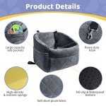 Small Dog Car Seat with Safety Leash and Pockets