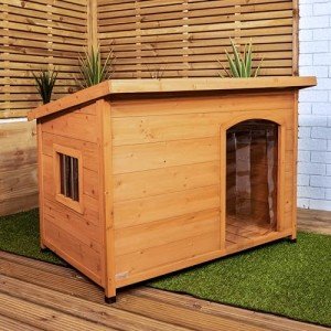 Spacious Weatherproof Wooden Dog House with Window