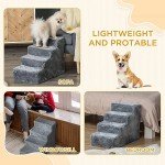 Light Grey Dog Steps with Washable Plush Cover