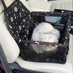 Foldable Dog Car Seat with Safety Strap - Blue