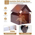 Outdoor Insulated Dog House with Metal Frame