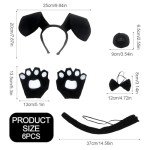 5-Piece Black Dog Costume Set for Halloween