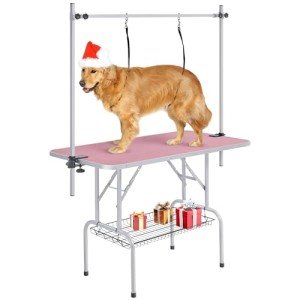 46" Adjustable Dog Grooming Table with Storage
