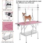 46" Adjustable Dog Grooming Table with Storage