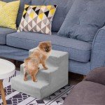 3-Step Non-Slip Dog Ramp for Sofa (Grey)
