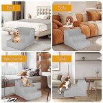 3-Step Non-Slip Dog Ramp for Sofa (Grey)