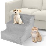 3-Step Non-Slip Dog Ramp for Sofa (Grey)