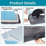 Comfortable Large Memory Foam Dog Bed - Grey