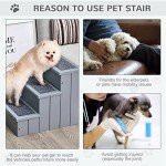 PawHut 3-Step Wooden Dog Steps with Storage