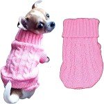 Cozy Knit Pink Winter Coat for Tiny Dogs