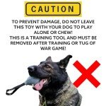 EQ K9 Leather Dog Ball with Handle for Fetch