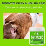 Gentle Ear Wipes for Dogs & Cats - 50 Count