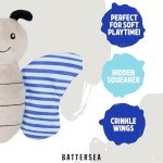 Plush Crinkle Butterfly Dog Toy with Squeaker