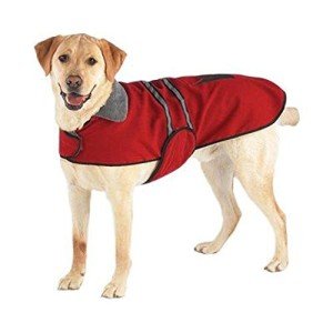 Reflective Fleece-Lined Dog Jacket - Red, Medium