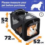 PETPROVED Collapsible Soft Dog & Cat Travel Crate