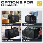 PETPROVED Collapsible Soft Dog & Cat Travel Crate