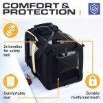 PETPROVED Collapsible Soft Dog & Cat Travel Crate
