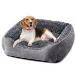 Washable Anti-Anxiety Dog Bed - Soft Plush Gray