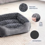 Washable Anti-Anxiety Dog Bed - Soft Plush Gray