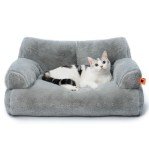 MEWOOFUN Fluffy Washable Dog & Cat Sofa - Gray
