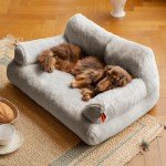 MEWOOFUN Fluffy Washable Dog & Cat Sofa - Gray