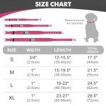 Joytale Reflective Dog Collar, Adjustable, Medium Pink