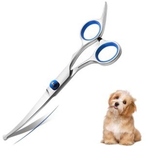 Curved Pet Grooming Scissors Set with Safety Tip