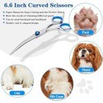 Curved Pet Grooming Scissors Set with Safety Tip