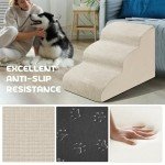 Beige 3-Step Dog Ramp for Couch and Bed