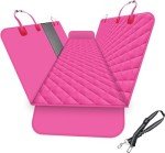 GXT Pink Dog Back Seat Cover with Leash